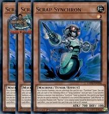 Yugioh! 3x Scrap Synchron L5DD-ENY04 Ultra Rare 1st Ed NM