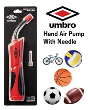 Umbro Hand Air Pump w/Needle Sports Soccer Football Basketball Volleyball Bike