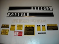 Kubota L175 Tractor Decal Set With Caution Kit Kubota L175 Tractor Decal Set With Caution Kit