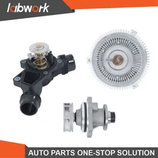 Labwork Water Pump Fan Clutch Thermostat Kit For BMW E46 325i 328i 330i 530i X5
