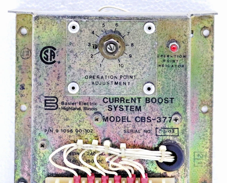 BASLER ELECTRIC 9109500102 CURRENT BOOST SYSTEM CBS377 - Image 3 of 4