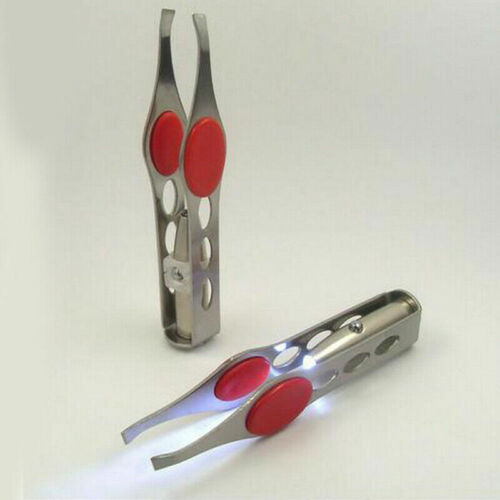 New 2x Portable Tweezer With LED Light Hair Removal Eyebrow Beauty Make Up Tool - Afbeelding 1 van 7