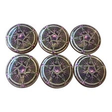 Cabinet and Drawer Knobs, Set of 6 Purple Celtic Wood Cabinet Knobs