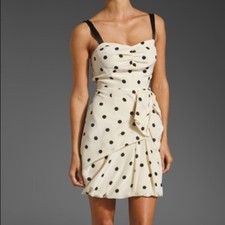 MARC BY MARC JACOBS "Hot Dot" Cream and Black Polka Dot Print Dress $325 Size 6