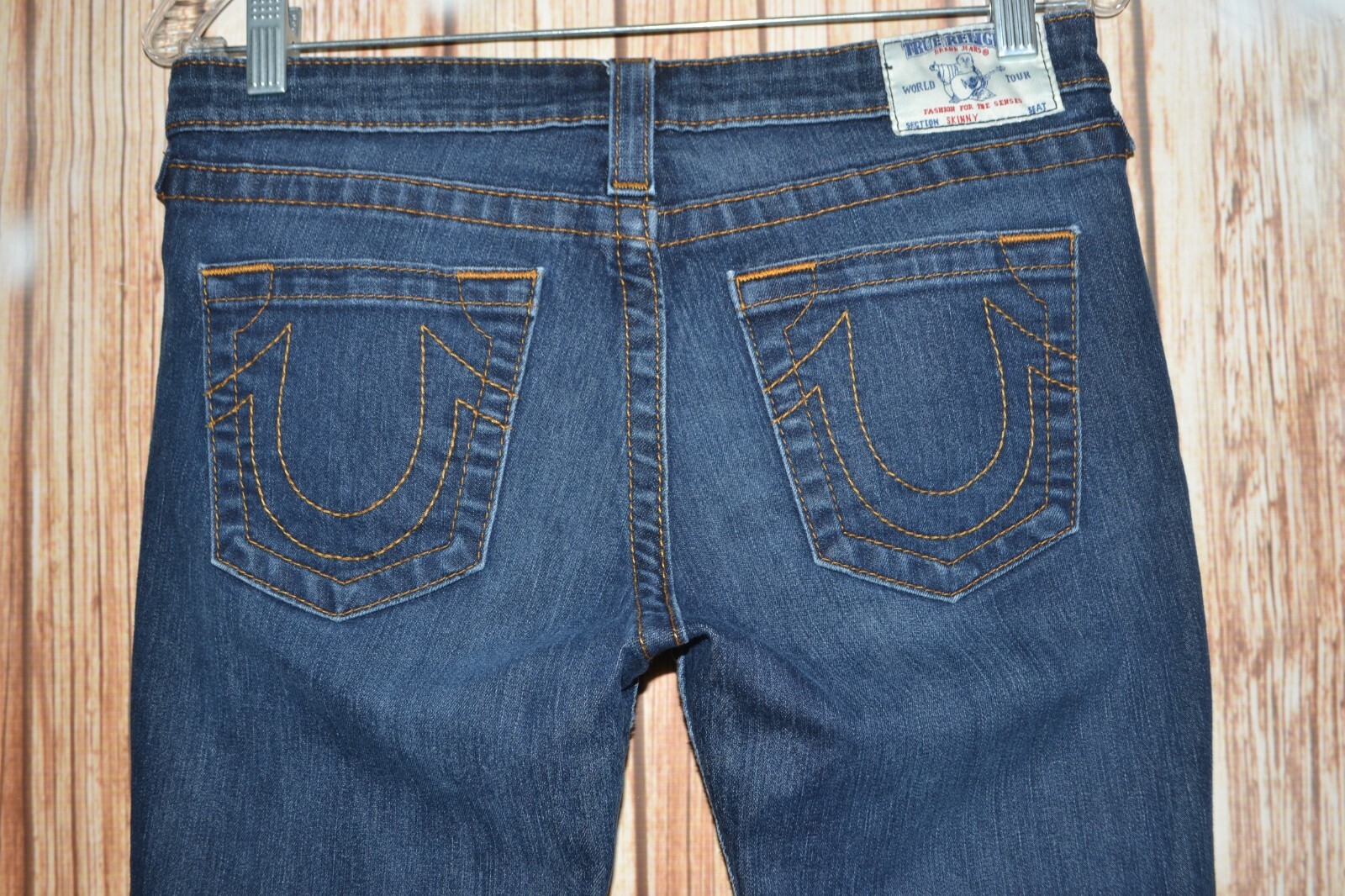 True Religion Women's Skinny Straight No Pocket Flaps Blue Jeans Sz 29x32 thumbnail 7