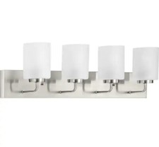 Progress Lighting Merry Collection 30 in. 4-Light Brushed Nickel Vanity Light
