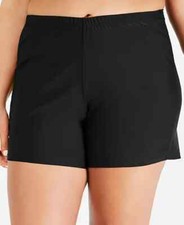 Island Escape Plus Size Swim Shorts, Black, 18W