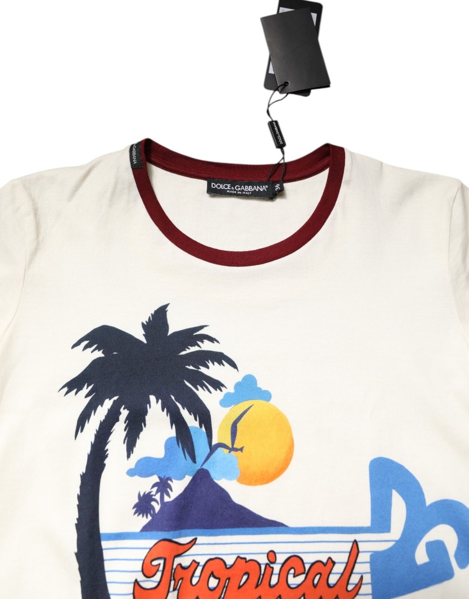 DOLCE & GABBANA T-shirt White Cotton Print Short Sleeves Top