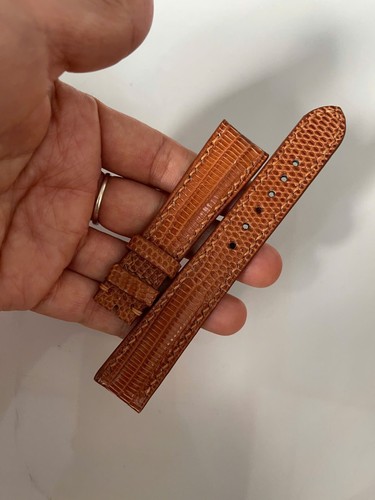 20mm/18mm Genuine Lizard leather watch strap band, leather watch strap Orange - Picture 11 of 20
