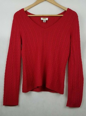 TALBOTS PETITES DAMEN STRICK Gr.S LAMMWOLLE BAUMWOLLE ANGORA PULLOVER PULLI