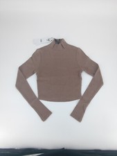 Top corto Ugg para mujer Nimah acanalado cuello falso manga larga talla XS