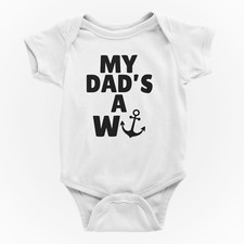 Funny Rude Baby Grow My Dad's A Wanker Babygrow Body Vest Hilarious Dad Gift
