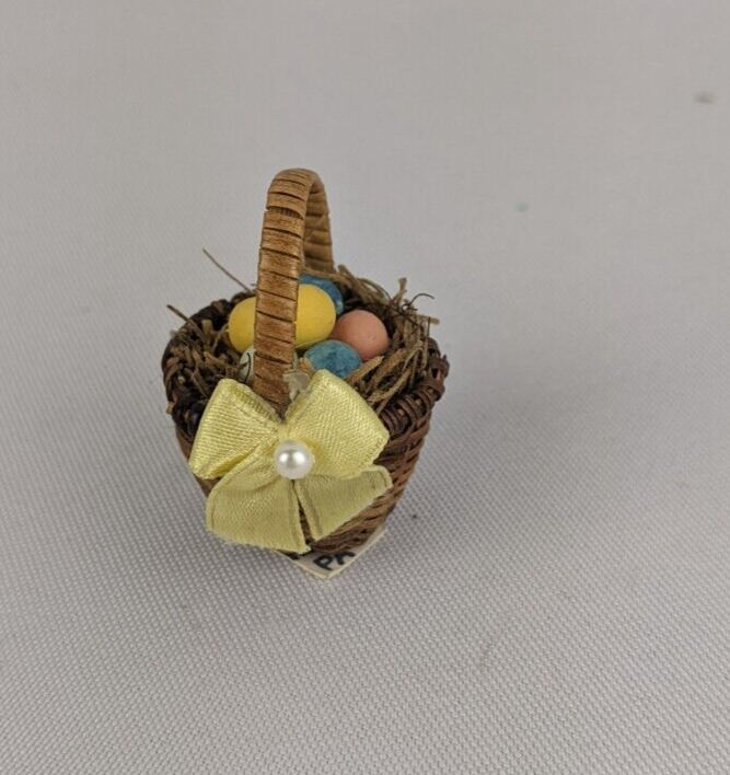 Dollhouse Miniatures Easter Egg Basket eBay