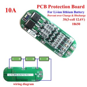 Details About 3s 11 1v 12 6v 10a Li Ion 18650 Lithium Battery Cell Bms Pcb Protection Board