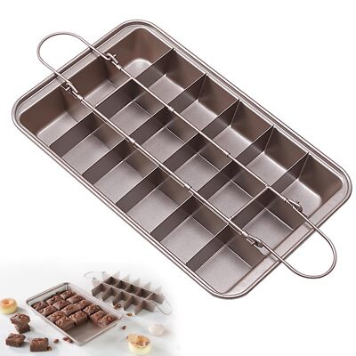 Brownie Pan with Dividers Non-Stick Brownie Baking Pan All Edges Brownie Pan