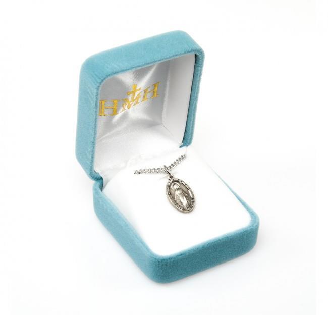 Oval Miraculous Sterling Silver Medal Size 0.7in  x 0.4in Made in USA