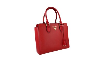 PRADA SAFFIANO TWOWAY SHOULDER BAG HANDBAG 1BA113 RED LEATHER NEW