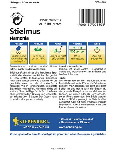 Stielmus " Namenia " Hoher Ertrag , auch fürs Gewächshaus Samen - Bild 2 von 4