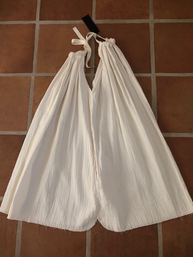 Nwt Nili Lotan Off White Halter Ribbon Tie Summer Beach Cotton Kaftan Dress M