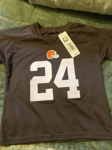 BOY'S NWT OFICIALLY LICENSED CLEVELAND BROWNS NICK CHUBB #24 T-SHIRT SIZE 6X/7
