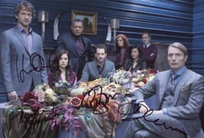Hannibal 4x Cast Signed Photo Hugh Dancy Caroline Dhavernas ++ Autographs