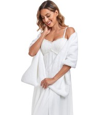 Faux Fur Shawl Wraps Wedding Womens Soft Winter Scarf, Shrug Formal Party Stole