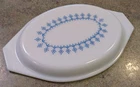 Vintage Mid Century PYREX Glass Oval Casserole Dish LID ONLY Snowflake Garland