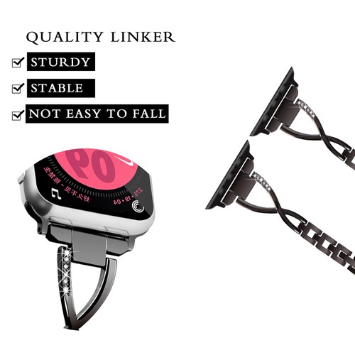 For Apple Watch Series 8 7 6 5 SE Ultra Diamond Women Metal Band Bracelet Strap - Picture 2 of 15