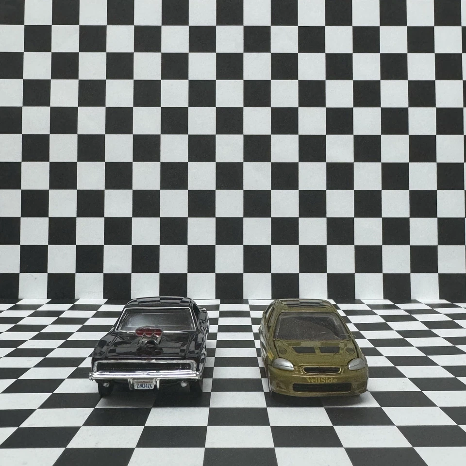 💥 Vintage - Revell 1:64 Scale Die-Cast The Fast & Furious Dodge Charger + Civic - Image 4 of 4