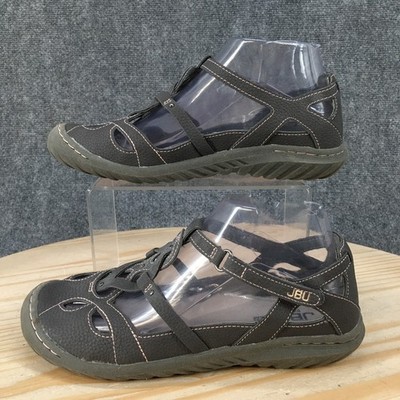 JBU by Jambu Sydney Sandals Womens 7M Charcoal Gray Strappy T-Strap Memory Foam
