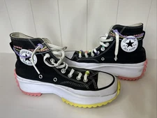 Converse Run Star Hike Women’s 8 Men’s 6.5 Black, Pink, Yellow High Top Sneakers