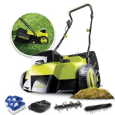 Sun Joe Cordless Scarifier & Dethatcher, Brushless Motor, 2 24V 4.0Ah(Used)
