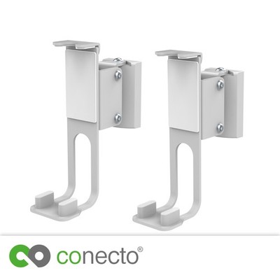 conecto 2x Lautsprecher Wandhalterung für Sonos  One, One SL, Play:1, weiß