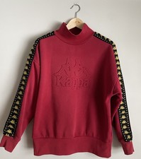Kappa Red Turtle Neck Embossed Logo Sweatshirt Women  s Sz S