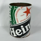 Vintage Heineken Metal Barrel Man Cave Bar Decor Trash Can Planter Beer Sign