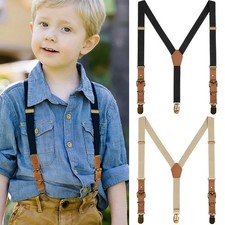 Men's Y Back Suspenders Adjustable Elastic Y-Shaped Hooks Pants Brace Solid NEW
