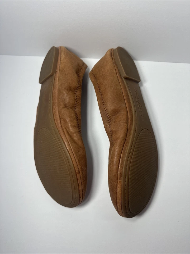 Zapatos planos de ballet de cuero para mujer Lucky Brand EMMIE talla 9 marrón 39 EUR Foto 3 de 4
