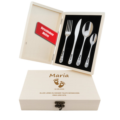 Personalisiertes Kinderbesteck mit Gravur   Perfektes Geschenk zur Taufe, Geburt