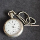 Huge Antique silveroid gents Elgin 15 jewels Pocket Watch Working c1900 ref4461