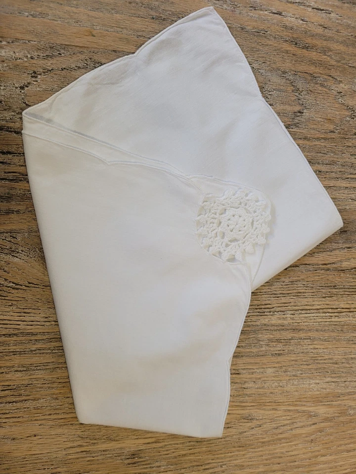 12 SERVIETTES DE TABLE COTON BRODÉ ANCIEN 43 X 40CM idée Cadeau 🎁  - Photo 3/4