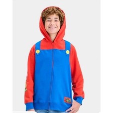 Boys' Mario Character Hooded Sweatshirt - Royal Blue Med
