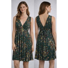 Free People Paisley Mini Dress Womens Small Green Boho Festival