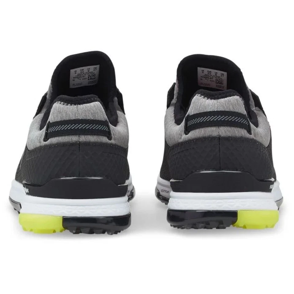 Tênis de golfe masculino Puma Proadapt Alphacat 19569507 - Preto/prata/amarelo - NOVO - Imagem 4 de 4