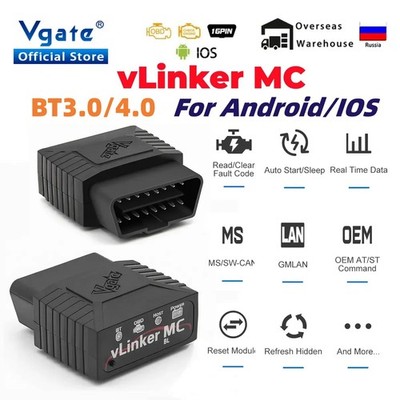 Vgate vLinker MC ELM327 V2.2 Bluetooth OBD2 Scanner for Car Diagnostics