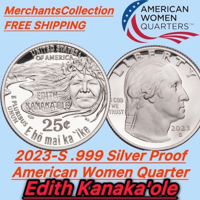 2023 S Edith Kanaka'ole American Women Quarter Choice Proof .999 Silver