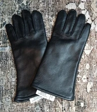 NEW Black Leather Gloves Nationwide Glove CO Size 6 Wool Lined 