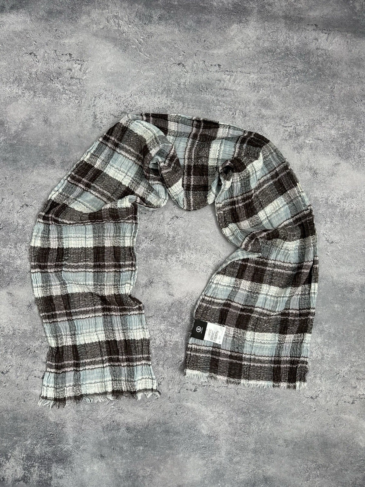 Bogner Checkered Scarf Muffler Unisex Size Medium Neckwear Luxury Made in Italy
