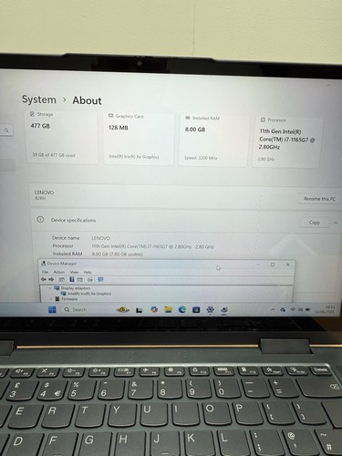 Lenovo Yoga 7 14ITL5 Intel i7 11ème génération 8 Go RAM 1 To écran tactile endommagé - Photo 4/24