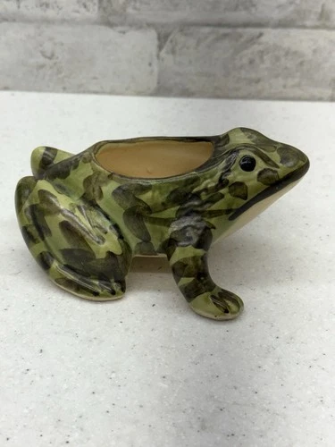 Vintage BRUSH McCOY POTTERY Arts Crafts FROG Garden Ornament PLANTER Figurine