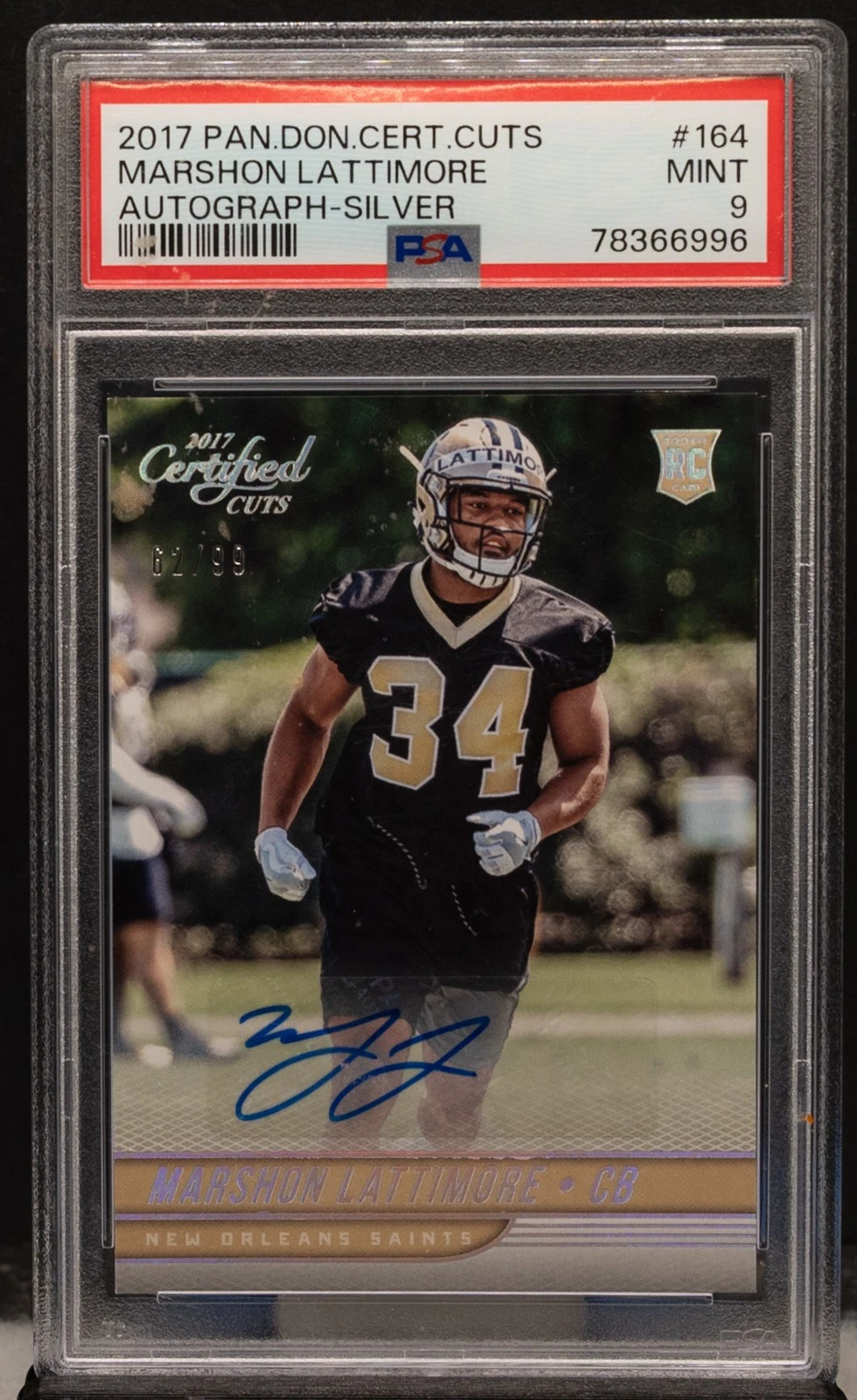 Marshon Lattimore Panini Donruss Certified Cuts #164 Autograph-Silver